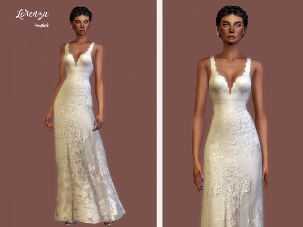  The Sims Resource: Lorenza dress by laupipi