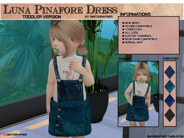  Simtographies: Luna Pinafore Dress toddlers version