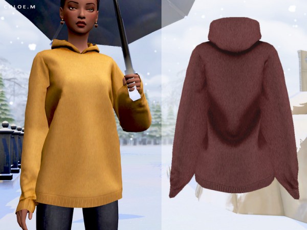  The Sims Resource: Woolen Hoodie by ChloeMMM
