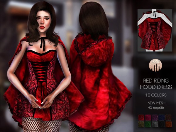  The Sims Resource: Red Riding Hood Dress BD110 by busra tr