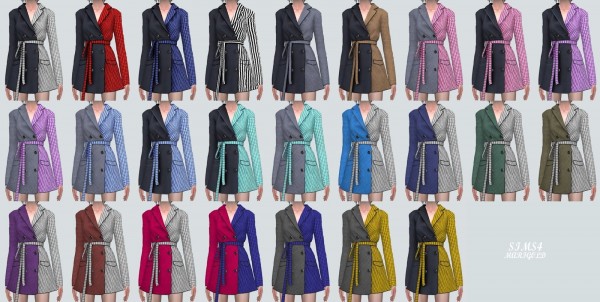  SIMS4 Marigold: Autumn Coat Mini Dress 2 Pattern