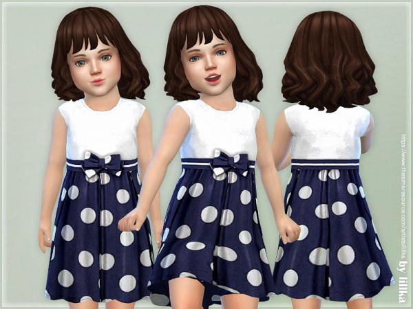  The Sims Resource: Polka Dot Summer Dress by lillka