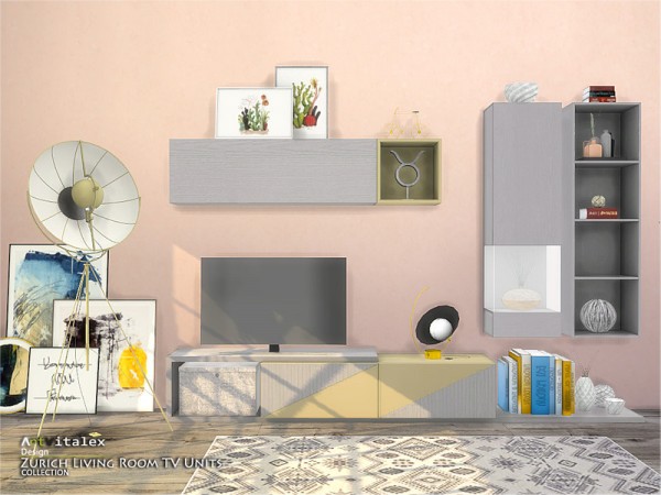  The Sims Resource: Zurich Living Room TV Units by ArtVitalex