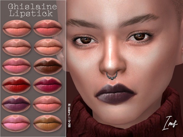  The Sims Resource: Ghislaine Lipstick N.201 by IzzieMcFire
