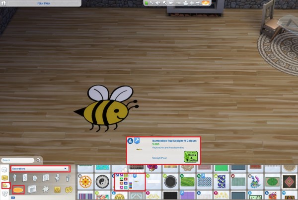  Mod The Sims: Bumble Bee Sticker Rug Designs by wendy35pearly