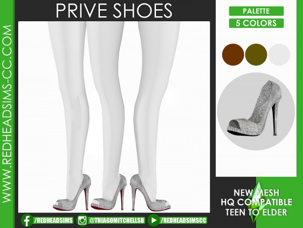  Red Head Sims: Prive Shoes