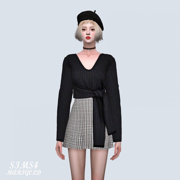  SIMS4 Marigold: Tied Crop Sweater