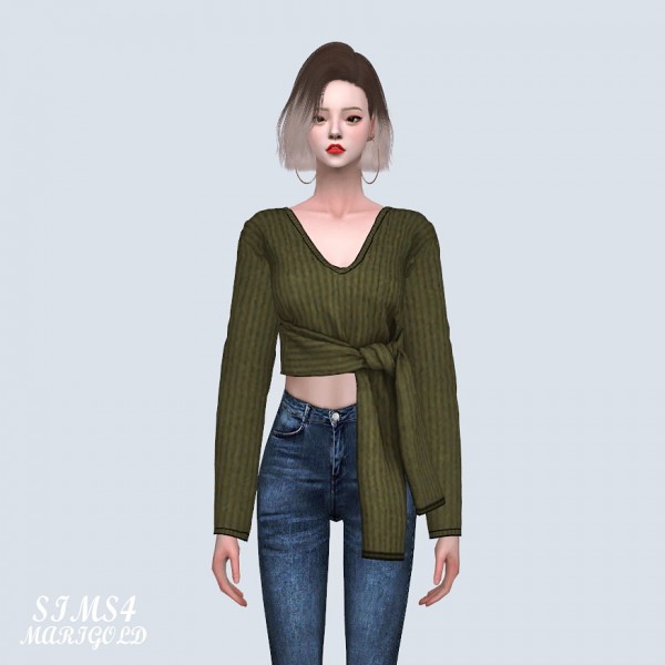  SIMS4 Marigold: Tied Crop Sweater