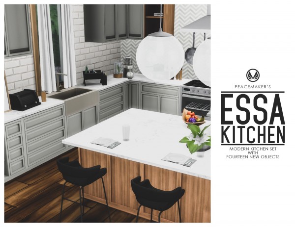  Simsational designs: Essa Kitchen   Modern Kitchen Set with 14 New Objects