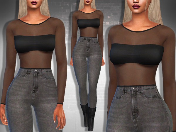  The Sims Resource: Full Transparent Stylish Tops by Saliwa