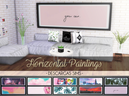  Descargas Sims: Horizontal Paintings