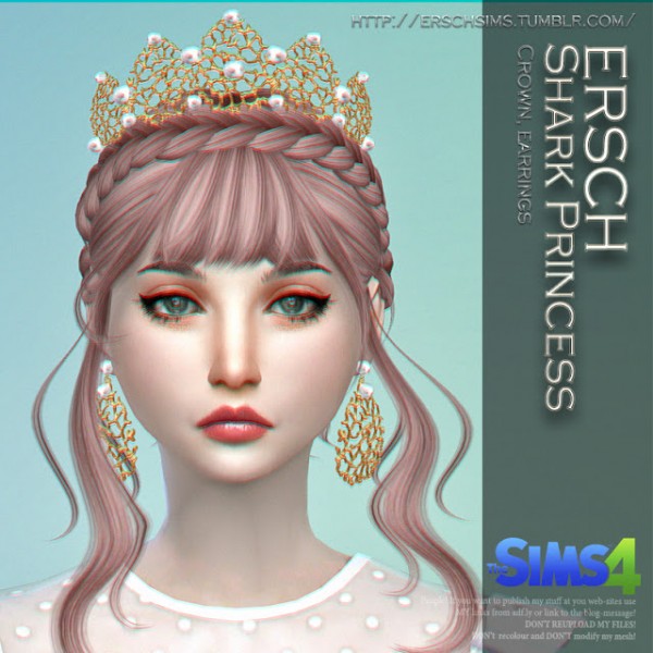  ErSch Sims: Shark Princess Crown and Earrings