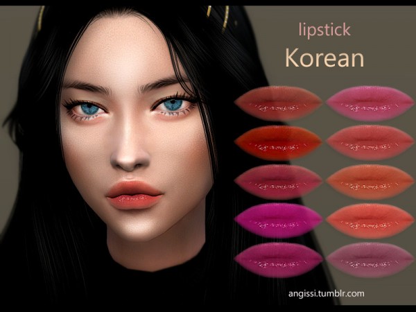 The Sims Resource: Lipstick Korean by ANGISSI