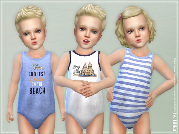  The Sims Resource: Toddler Sleeveless Bodysuit 01 by lillka