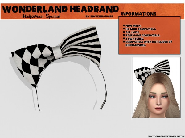  Simtographies: Wonderland Headband   HALLOWEEN SPECIAL