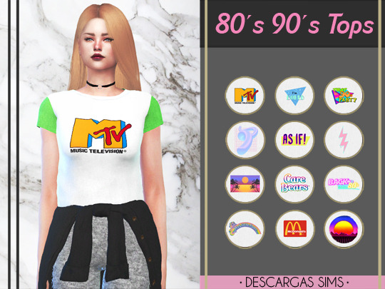  Descargas Sims: 80s 90s Tops