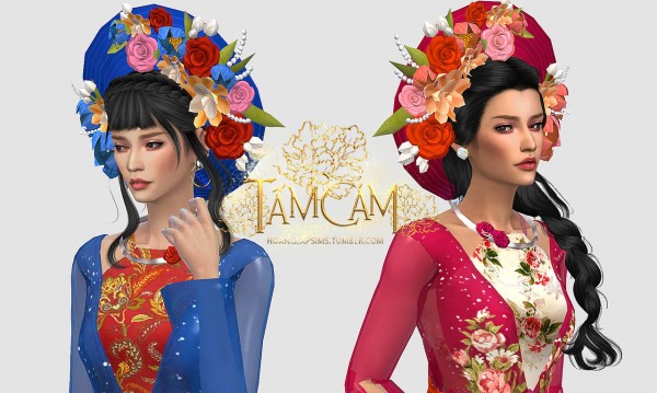  Hoanglap Sims: Vietnamese traditional clothes  based on Tam Cam movie