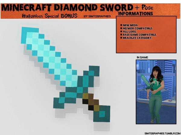  Simtographies: Minecraft Diamond Sword and Pose