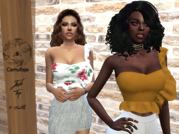  The Sims Resource: Jade Top by Camuflaje