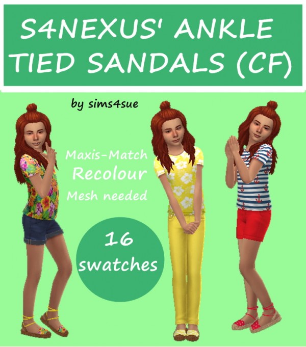  Sims 4 Sue: Ankle tied sandals