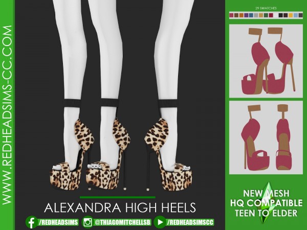  Red Head Sims: Alexandra high heels