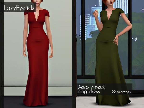  Lazyeyelids: Deep v neck dress