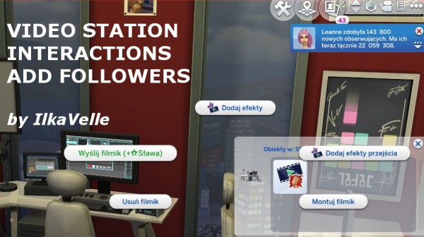  Mod The Sims: Video Station Interactions Add Followers by IlkaVelle
