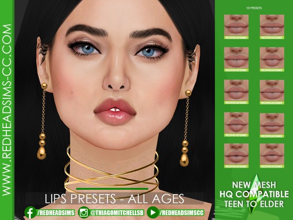  Red Head Sims: Lips Preset