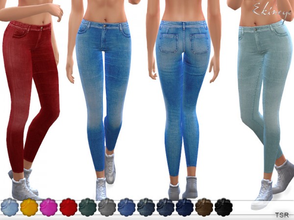 The Sims Resource: Mid Rise Skinny Jeans by ekinege • Sims 4 Downloads
