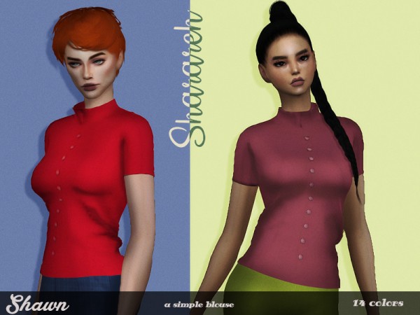  The Sims Resource: Shawn blouse by Sharareh