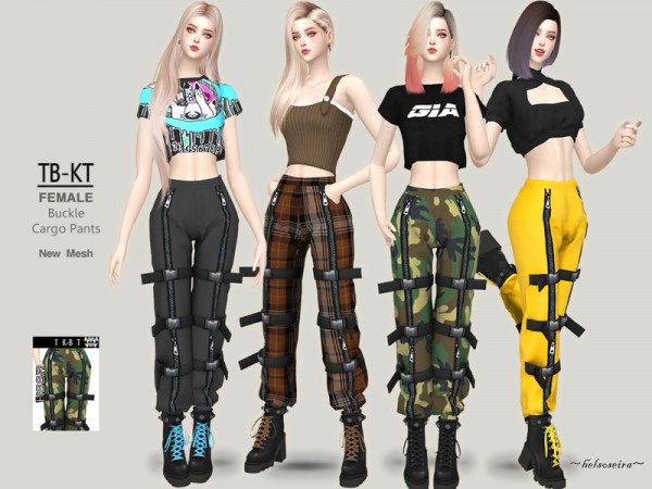  The Sims Resource: TB KT   Buckle Cargo Pants by Helsoseira