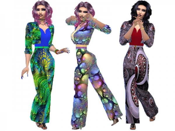  The Sims Resource: Colorful Jumpsuits by TrudieOpp