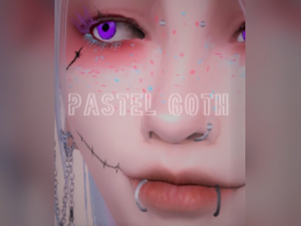  The Sims Resource: Pastel Goth Makeup by Spacebaba
