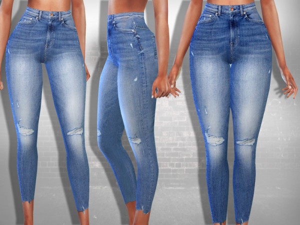  The Sims Resource: Cropped Ankle Fit Jeans by Saliwa