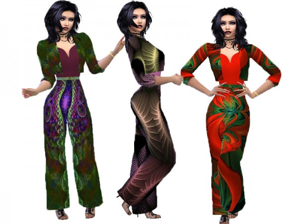  The Sims Resource: Colorful Jumpsuits by TrudieOpp