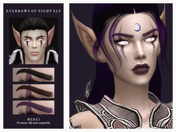  The Sims Resource: Eyebrows Of Night Elf by Merci