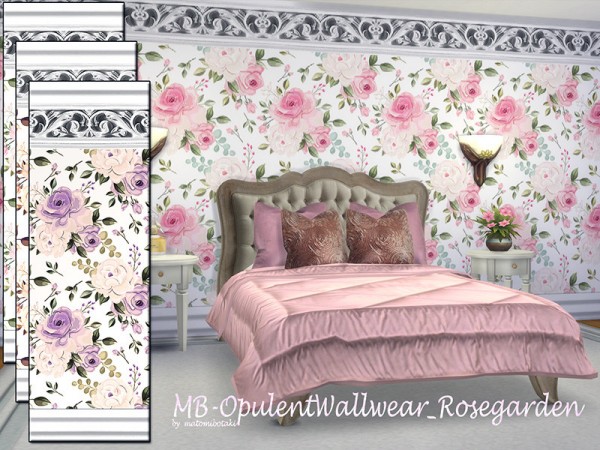 The Sims Resource: Opulent Wallwear Rosegarden by matomibotaki