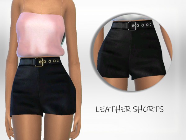 The Sims Resource Leather Shorts By Puresim • Sims 4 Downloads