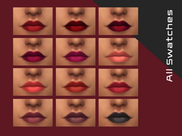  The Sims Resource: Garnet Lipstick by ChickenDrumstick