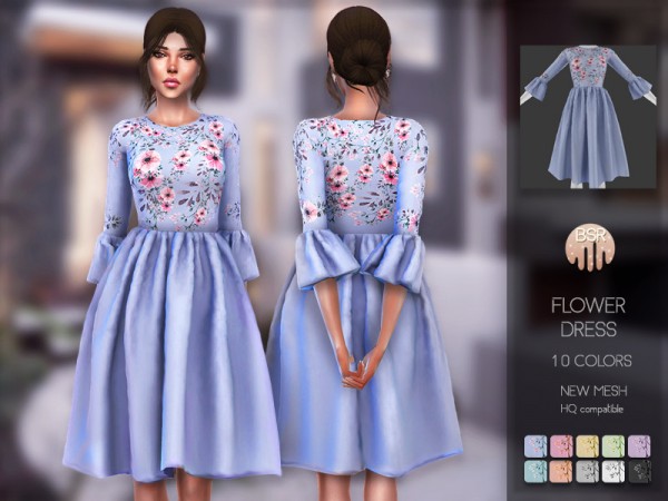  The Sims Resource: Flower Dress BD115 by busra tr