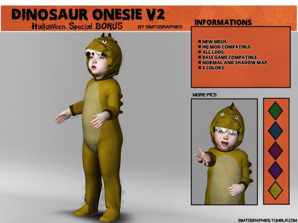  Simtographies: Dinosaur Onesie V2