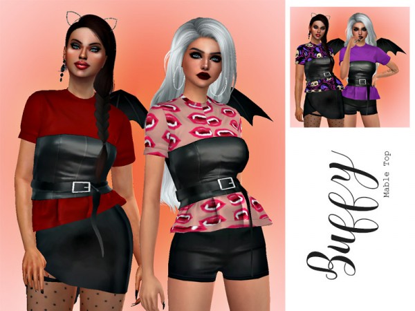  The Sims Resource: Buffy   Mable Top by HazelsCloset