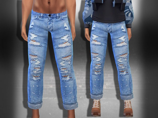 The Sims Resource Ripped New Style Men Jeans By Saliwa • Sims 4 Downloads