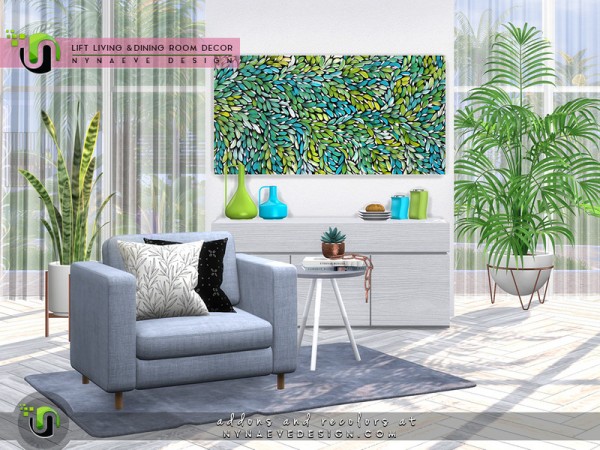 The Sims Resource: Lift Dining and Living Room Decor by NynaeveDesign