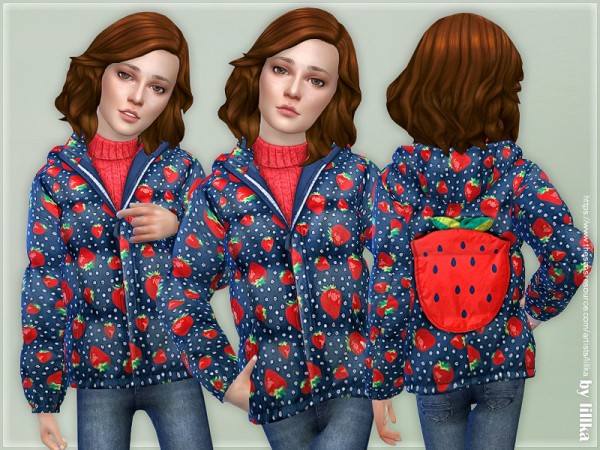  The Sims Resource: Winter Jacket for Girls 02 by lillka