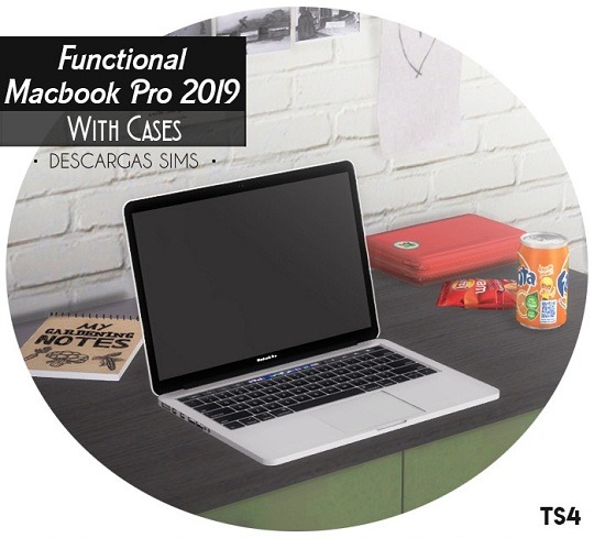  Descargas Sims: Functional MacBook Pro 2019   With cases
