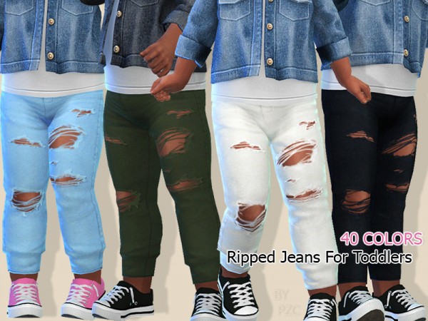  The Sims Resource: Ripped Jeans For Toddlers by Pinkzombiecupcakes