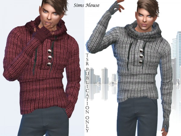  The Sims Resource: Mens knitted sweater by Sims House
