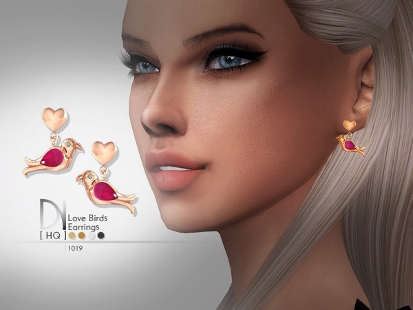  The Sims Resource: Love Birds Earrings by DarkNighTt