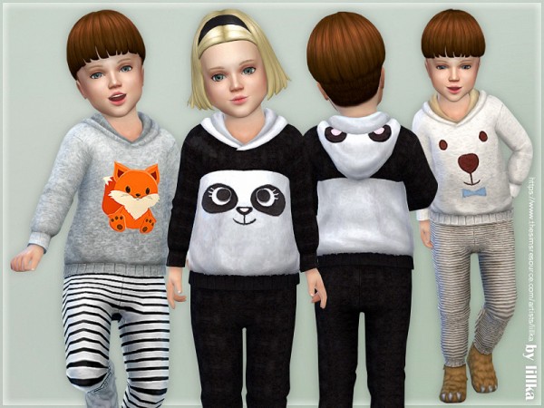  The Sims Resource: Hooded Overall for Toddler by lillka